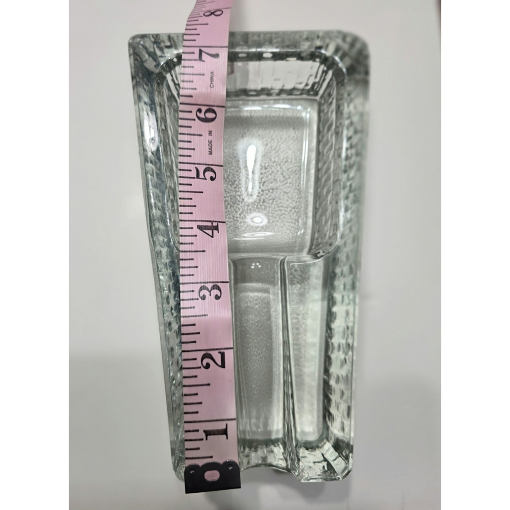 Vintage Libbey Clear Glass Rectangular Textured Holder